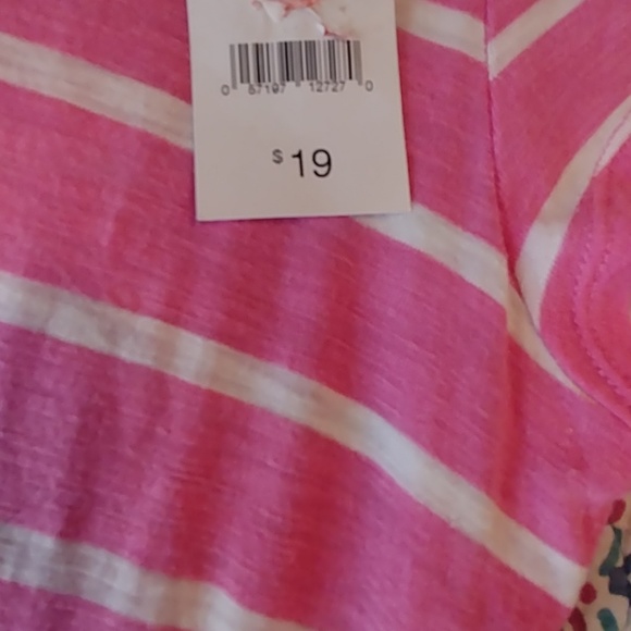 Joe Fresh,Size L,Pink & White striped Womens top - Picture 1 of 7